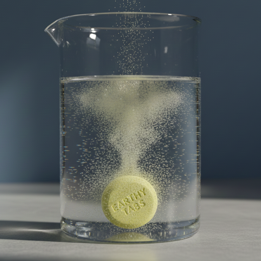 Commercial cleaning supplies demonstrating consistent performance through controlled tablet dissolution