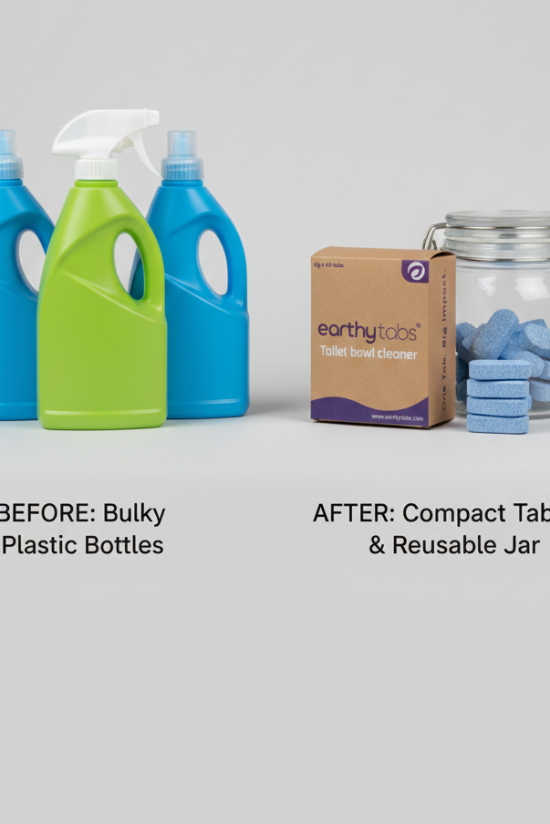 Eco-friendly toilet bowl cleaner with minimal plastic and sustainable packaging