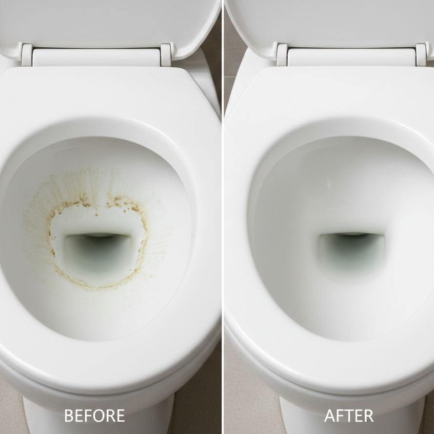 Toilet bowl cleaner in a modern Australian bathroom with a clean, fresh and minimalist design