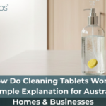 How do cleaning tablets work – tablet dissolving in water inside a spray bottle