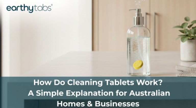 How do cleaning tablets work – tablet dissolving in water inside a spray bottle